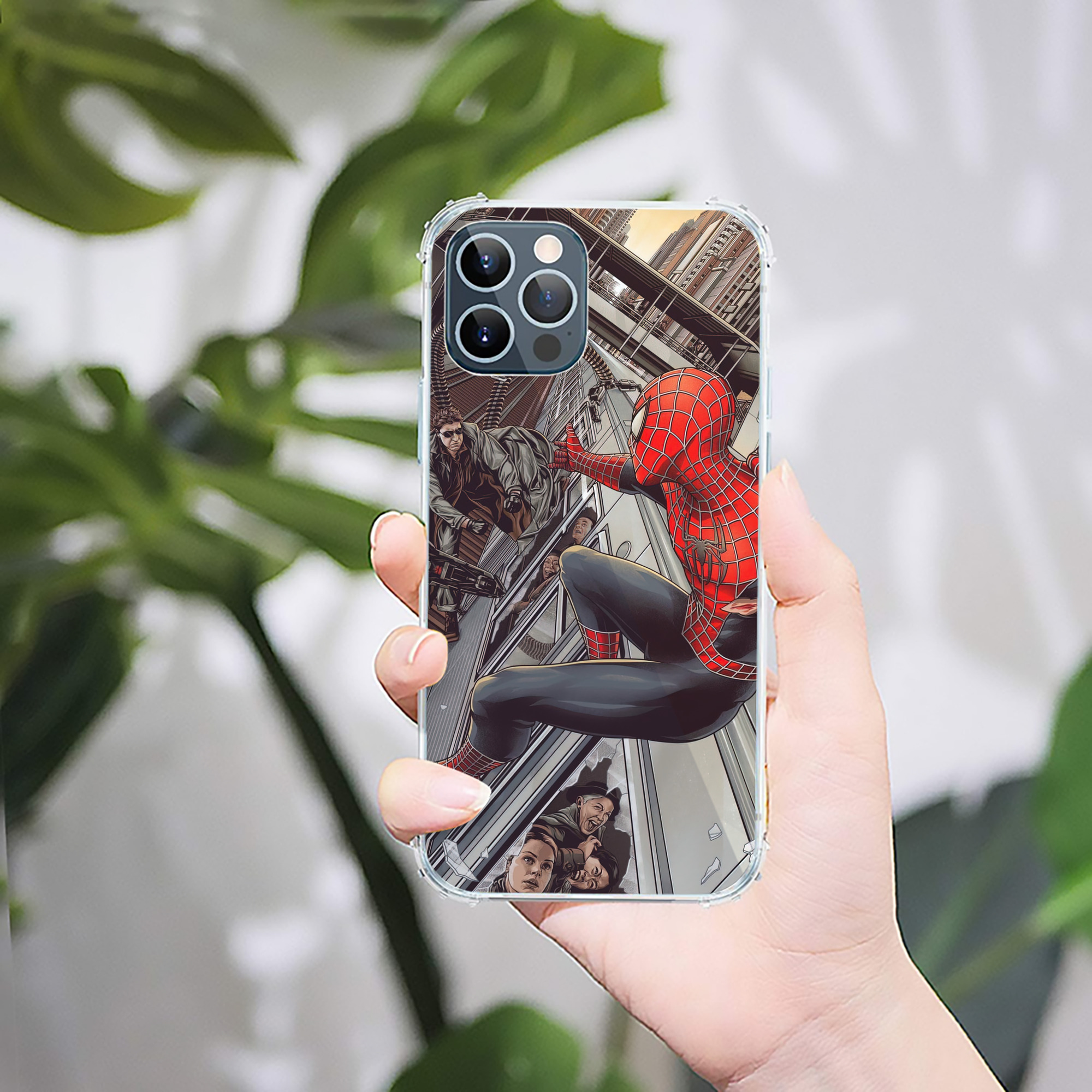 （画像用） Spider Man スパイダーマン 【iPhone 12シリーズ対応】透明スマホケース（クリアソフトケース）